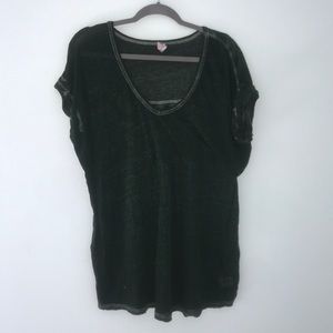 Free People Beach Dark Green Tee Shirt